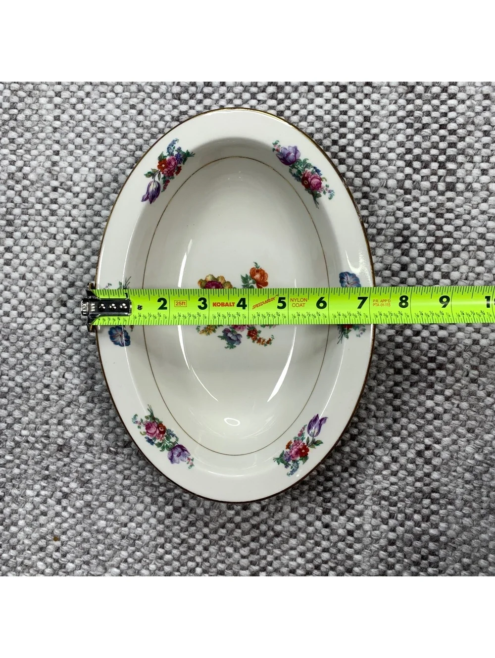 Lamberton China‎ Floral Oval Serving Bowl with Gold Trim